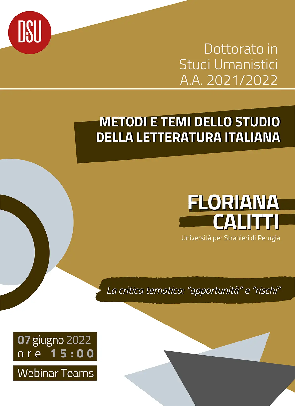 Locandina seminario Floriana Calitti