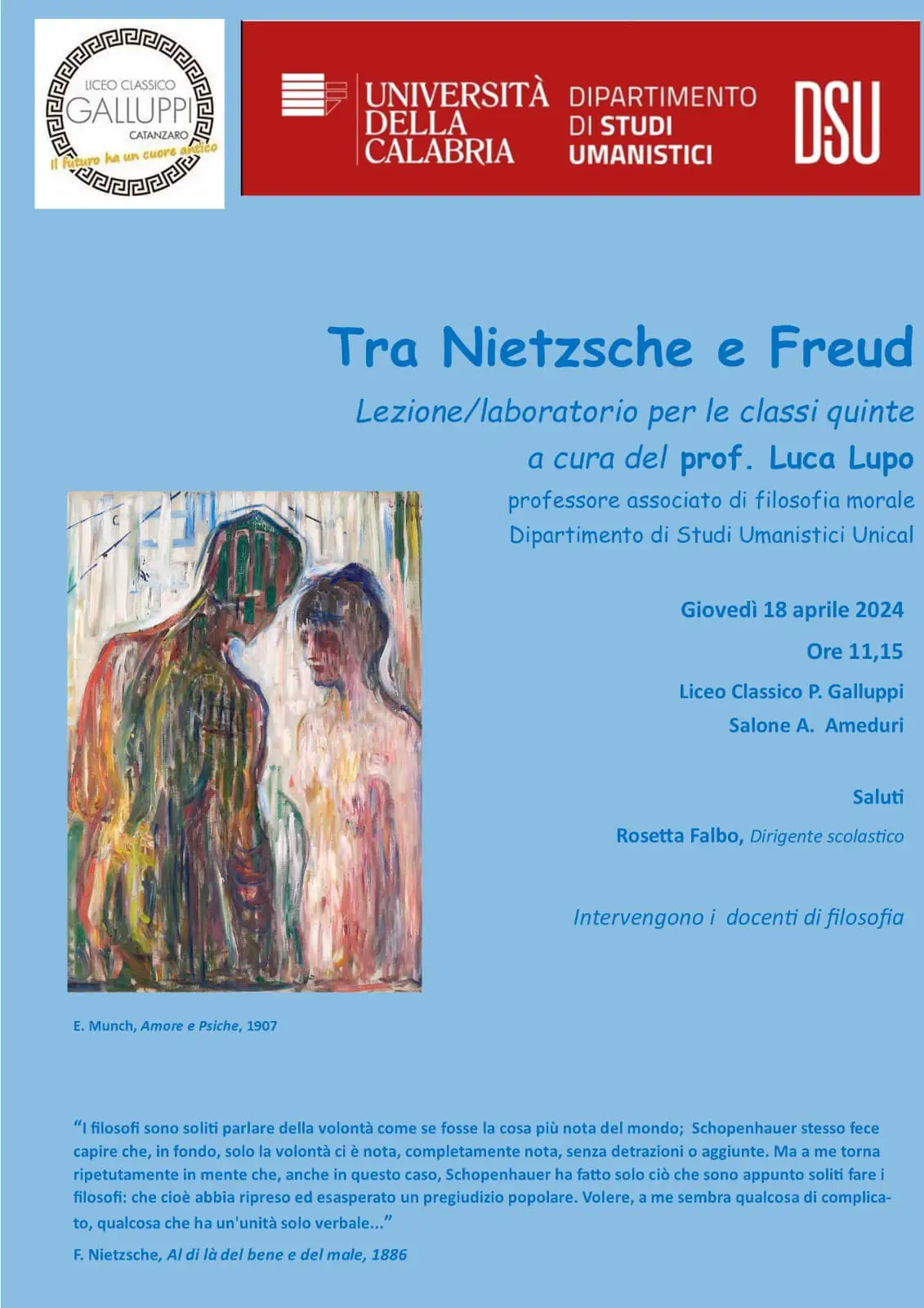 Tra Nietzsche e Freud. Lezione/laboratorio per le classi quinte