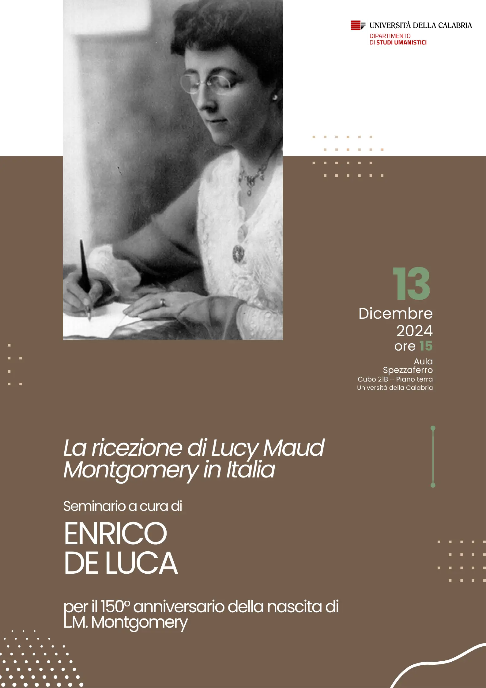 La ricezione di Lucy Maud Montgomery in Italia

Seminario a cura di ENRICO DE LUCA 
per il 150° anniversario della nascita di L.M. Montgomery