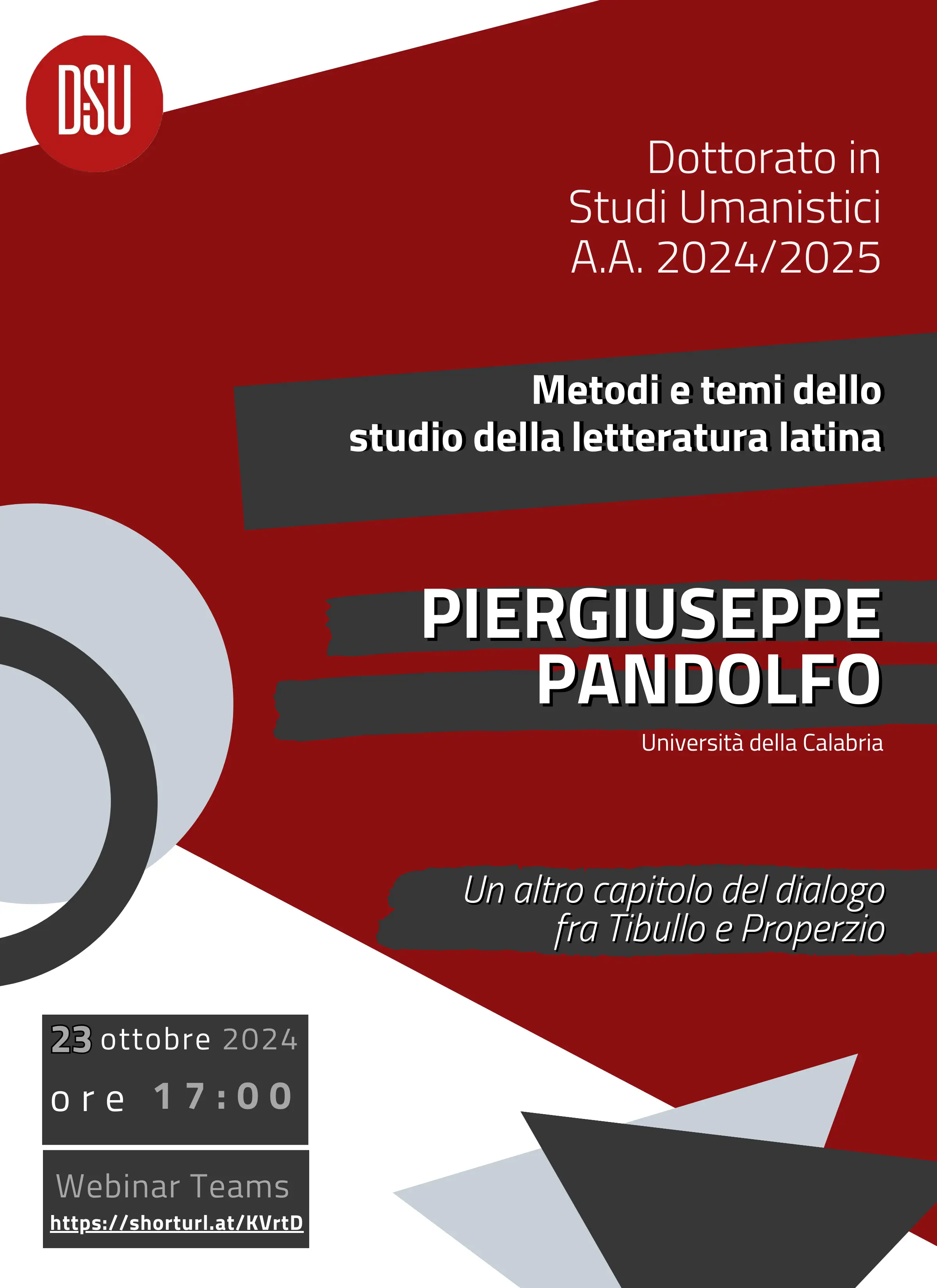 Seminario dottorale a cura del Prof. Piergiuseppe Pandolfo