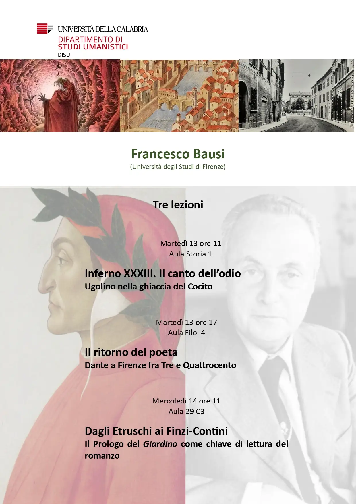 Francesco Bausi (Università degli Studi di Firenze) Tre lezioni